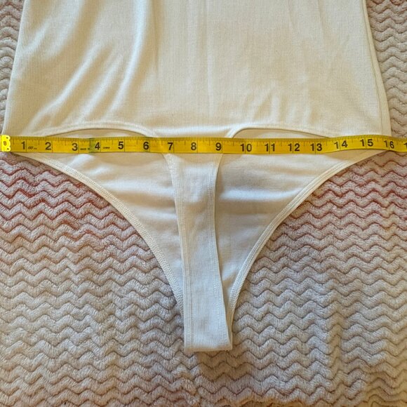 American Eagle White Long Sleeve Bodysuit - Size Large - Picture 6 of 8
